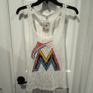 NWT Victoria's Secret PINK MLB Miami‎ Marlins Lace Tank – Size M Limited Edition